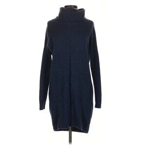 White + Warren navy cashmere dress with cowl neck size small